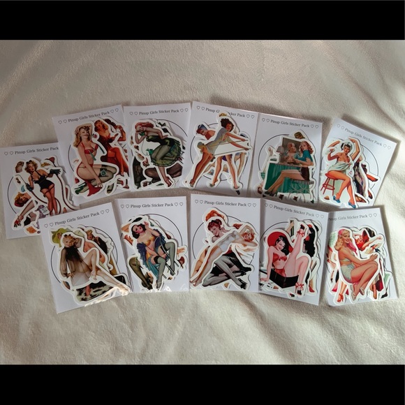 $3-$5 Vintage Pinup Girl Sticker Packs (big size) - Picture 7 of 7